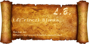 Lőrinczi Blanka névjegykártya